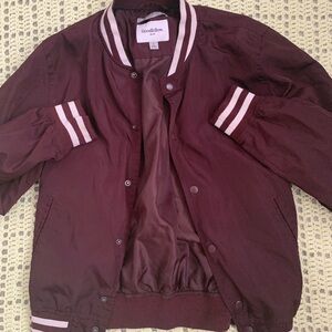 Goodfellow & Co Men's Burgundy Varsity Bomber Jacket